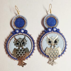 Jeans Owl fülbevaló